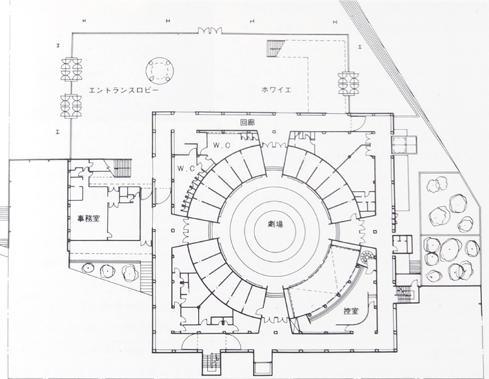 鉄鋼館の平面図